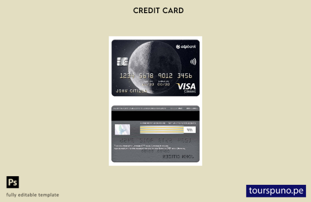 listo para imprimir Plantilla de tarjeta clásica de visa de Ucrania del banco OT